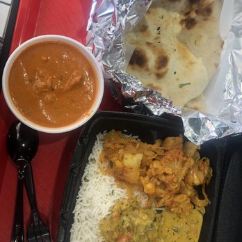 Curry Time - 3 item combo: Veggie Korma, Chicken Tikka Masala and potato cauliflower w/ Plain Naan - Indian Near Me - El Monte, California Curry Time - 3 item combo: Veggie Korma, Chicken Tikka Masala and potato cauliflower w/ Plain Naan - Indian Near Me - El Monte, California