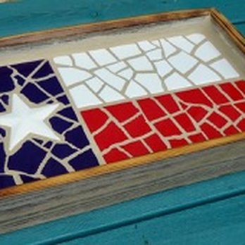 Tiles Across Texas - Texas all mosaic tray $62.00 - Arts & Crafts Near Me - Killeen, Texas