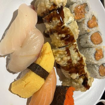 Sushi Ai - Spicy Salmon Roll Deep fried Philly roll Nigiri - salmon -masago -egg -white tuna -red snapper - Sushi Bars Near Me - Clayton, Missouri Sushi Ai - Spicy Salmon Roll Deep fried Philly roll Nigiri - salmon -masago -egg -white tuna -red snapper - Sushi Bars Near Me - Clayton, Missouri