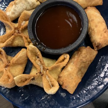 HuHot Mongolian Grill - Appetizer Sampler (Crab Rangoons, Pot stickers, Spring roll) - Mongolian Near Me - Layton, Utah
