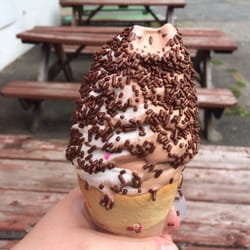 Foster's Frostee - Soft serve swirl with chocolate sprinkles and cookie cone.
