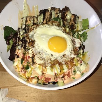 PINCHO - Latin Steak salad with fried egg - Burgers Near Me - Miami, Florida