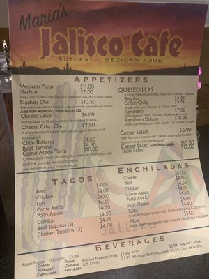 Menu photo 1 Maria’s Jalisco Cafe Lakeside, CA Menu photo 1 Maria’s Jalisco Cafe Lakeside, CA