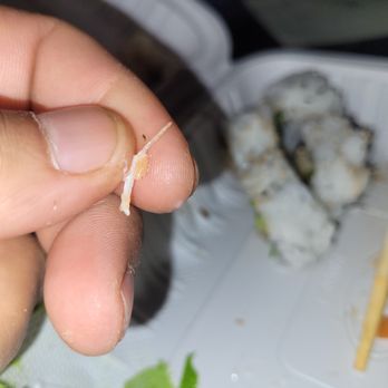Nishino Sushi - a hand holding a piece of sushi - Sushi Bars Near Me - Kamloops, British Columbia Nishino Sushi - a hand holding a piece of sushi - Sushi Bars Near Me - Kamloops, British Columbia