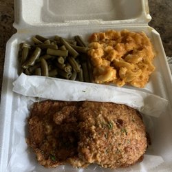 Libby's Sweet Soul Kitchen - Pork Chop Dinner w/ green beans and Mac and cheese