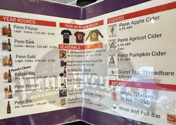 Menu photo 2 Penn Brewery Pittsburgh, PA