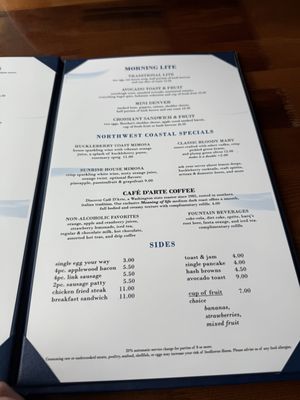 Menu photo 1 Emily's Ocean View Dining Ocean Shores, WA
