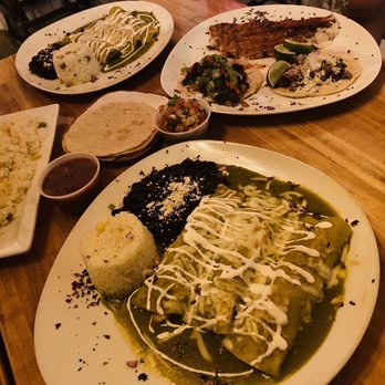 Casa Corazon Restaurant - Enchiladas verdes with chicken, tacos, and sides of rice and homemade tortillas - Mexican Near Me - Phoenix, Arizona