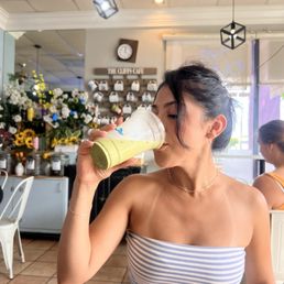 Matcha oat honey latte