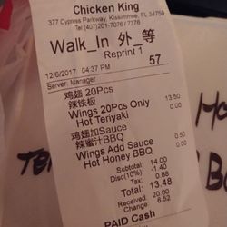 Chicken King - Prices not bad at all. Plus 10% grand opening discount. Mommy likee