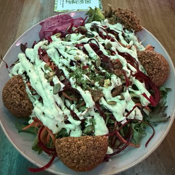 Nourish Bistro - Falafel salad - Vegan Near Me - Banff, Alberta Nourish Bistro - Falafel salad - Vegan Near Me - Banff, Alberta