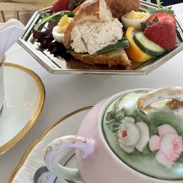 Chicken salad croissant and deviled egg Chicken salad croissant and deviled egg