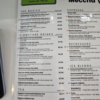 Meccha Matcha - Menu as of March 2026 - Desserts Near Me - Long Beach, California
