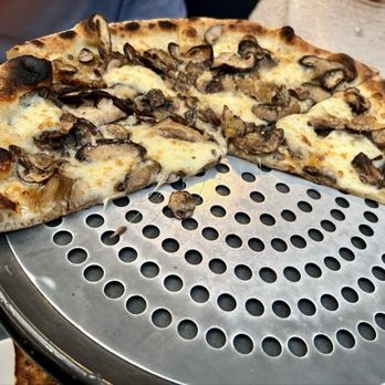 Pizzana - Funghi Pizza with 2 slices gone - Pizza Near Me - San Fernando Valley, California Pizzana - Funghi Pizza with 2 slices gone - Pizza Near Me - San Fernando Valley, California