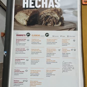 Manolas Empanadas Cordobesas - Wall menu - Empanadas Near Me - Córdoba, Colorado