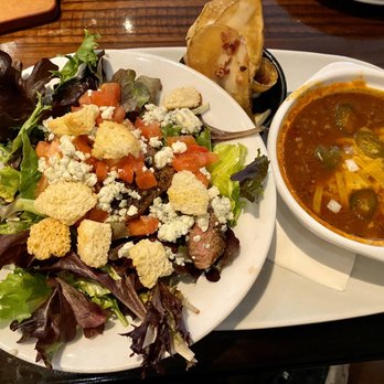 LongHorn Steakhouse - 7-Pepper Sirloin* Half Salad and a chili - Steakhouses Near Me - Harlingen, Texas