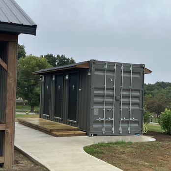 Happy Acres Campground - Pool bathrooms are cleverly inside a shipping container - Campgrounds Near Me - Angola, Indiana Happy Acres Campground - Pool bathrooms are cleverly inside a shipping container - Campgrounds Near Me - Angola, Indiana