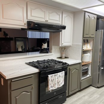 Granite & Marble Concepts - Loving my new counters & tile backsplash! (cabinet paint completed by another service provider) - Flooring Near Me - El Cajon, California Granite & Marble Concepts - Loving my new counters & tile backsplash! (cabinet paint completed by another service provider) - Flooring Near Me - El Cajon, California