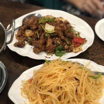 Old Town Taste - Fried Lamb with Cumin (top) and Shredded Potatoes (bottom) - Chinese Near Me - Tempe, Arizona Old Town Taste - Fried Lamb with Cumin (top) and Shredded Potatoes (bottom) - Chinese Near Me - Tempe, Arizona