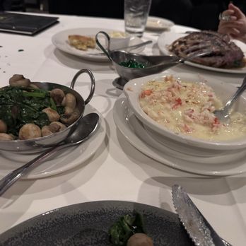 Morton's The Steakhouse - King Crab Mashed Potatoes and Sauteed Spinach & Button Mushrooms - Steakhouses Near Me - Honolulu, Hawaii Morton's The Steakhouse - King Crab Mashed Potatoes and Sauteed Spinach & Button Mushrooms - Steakhouses Near Me - Honolulu, Hawaii