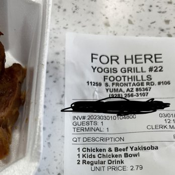 Yogi’s Grill - a piece of meat in a container - Asian Fusion Near Me - Yuma, Arizona
