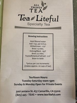 Menu photo 4 All Things Tea Camarillo, CA