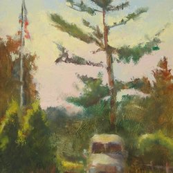 Blue Door Artworks - "Cross Country Dreams" Oil Painting 9"x12"
