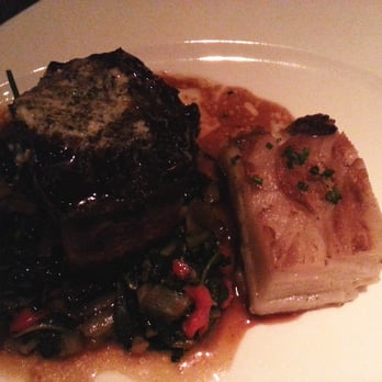 Gary Danko - Seared Filet of Beef with Potato Gratin, Swiss Chard, Cassis Glazed Shallots and Stilton Butter - New American Near Me - San Francisco, California Gary Danko - Seared Filet of Beef with Potato Gratin, Swiss Chard, Cassis Glazed Shallots and Stilton Butter - New American Near Me - San Francisco, California