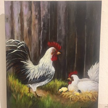 Betsy Lueke Creative Arts Center - P. Shaw, Proud Rooster (acrylic) $350 - Art Galleries Near Me - Burbank, California