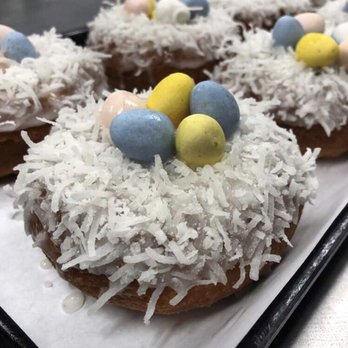 Country Kitchen Donuts - The Country Kitchen Crew gets creative on holidays. Easter's specialty donut is a birds nest donut with chocolate eggs. - Donuts Near Me - Millis, Massachusetts Country Kitchen Donuts - The Country Kitchen Crew gets creative on holidays. Easter's specialty donut is a birds nest donut with chocolate eggs. - Donuts Near Me - Millis, Massachusetts