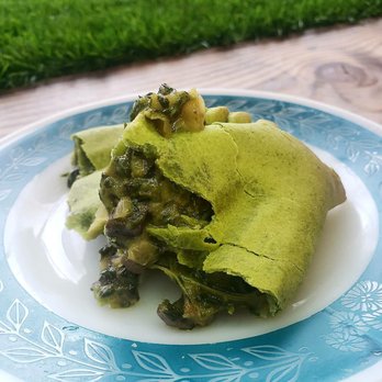 Crema - The innards of the spinach portobello and cheese empanada - Coffee & Tea Near Me - Jersey City, New Jersey