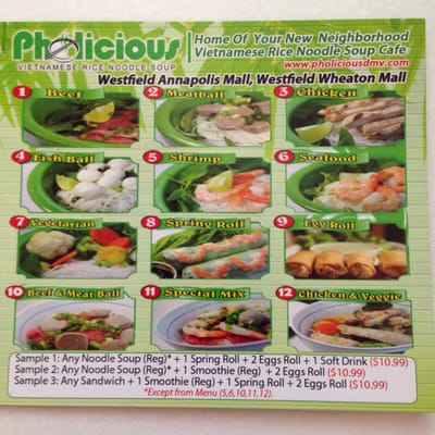 Menu photo 1 Pholicious Silver Spring, MD