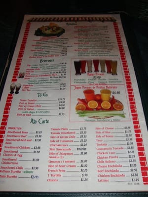 Menu photo 1 El Paraiso Lakeside, CO