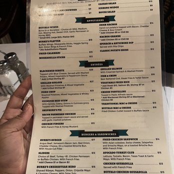 Burke's Restaurant and Bar - Menu - Irish Near Me - Yonkers, New York