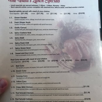 The Basil Restaurant - Lunch specials - Thai Near Me - Carson City, Nevada