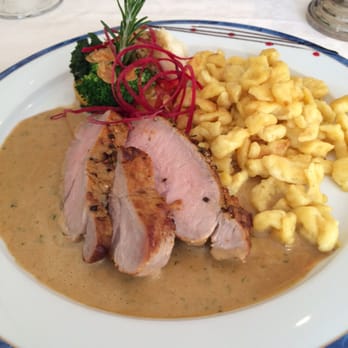 Restaurant Bürgisweierbad - Veal with spaetzle - Hotels & Travel Near Me - Madiswil, BE Restaurant Bürgisweierbad - Veal with spaetzle - Hotels & Travel Near Me - Madiswil, BE