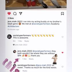 Society Performers Academy - Grateful parents