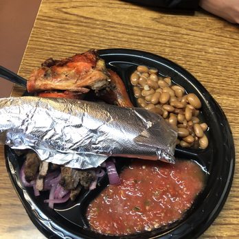 El Pollo Supremo - Chicken and beef combo plate, pardon the flour tortillas obscuring some of the delicious treasure - Mexican Near Me - Tempe, Arizona