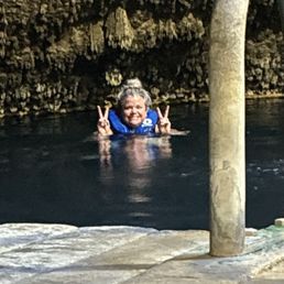 Taking a soak!! Water temp was perfect!