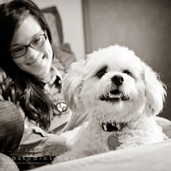 Ruffin'It Resort - Pack Leader Brittanie and Little Bear enjoy a cuddle in the Ambassador Suite