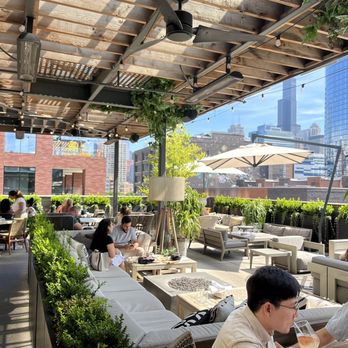 Aba - Patio. View was superb and I really love the sofa seats - Mediterranean Near Me - Chicago, Illinois