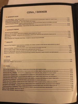 Menu photo 2 Via Veneto San Francisco, CA