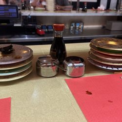 Sushi Train Kiteki - Our stack of plates