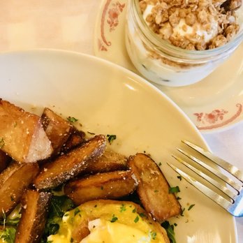 Maggiano's - Chicken Francese Eggs Benedict. Fruit & Yogurt Parfait. - Italian Near Me - Springfield, Virginia