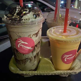 Tocumbo Ice Cream - Here is part of our order... Oreo chocolate milkshake, agua de rompope, root beer float - Desserts Near Me - Anaheim, California