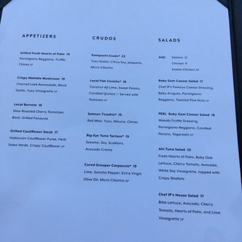 Perl - Menu - Seafood Near Me - North Miami Beach, Florida