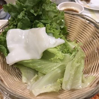Jong Ga House - Lettuce and rice wrap at AYCE - Korean Near Me - Oakland, California