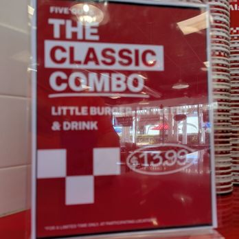 Five Guys - With or without the reflection from the window, the new combo offered, 13.99, is more of a bargain ! - Burgers Near Me - Poway, California