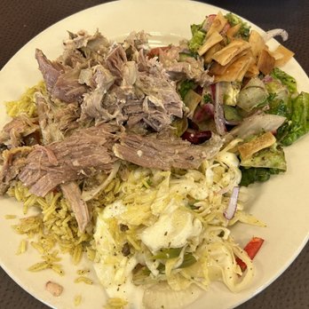 Peace Bakery & Deli - Lamb and rice and 2 sides really really good! Love their food here - so fresh - Mediterranean Near Me - Austin, Texas