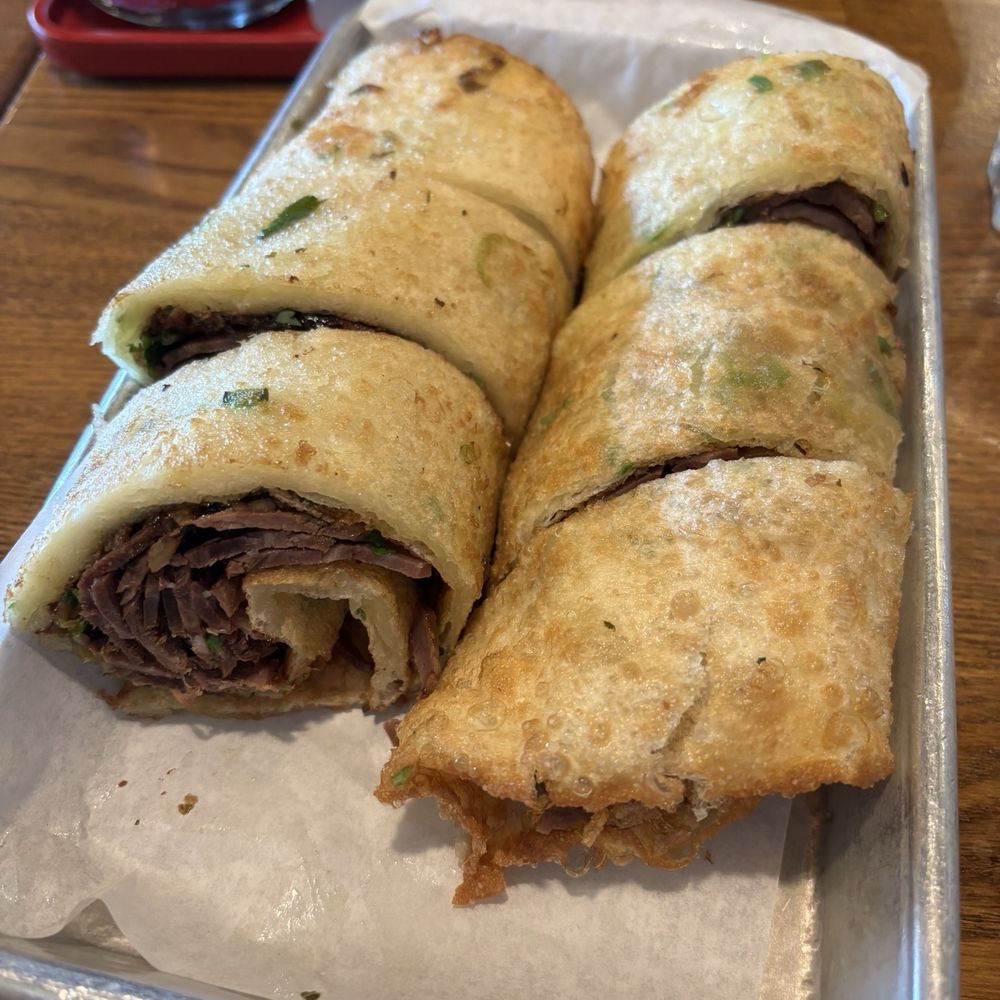 Liang's Village - Beef Pancake Wrap - Taiwanese Near Me - Cupertino, California Liang's Village - Beef Pancake Wrap - Taiwanese Near Me - Cupertino, California